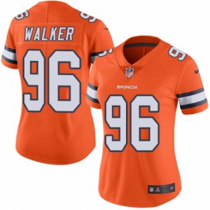 Women\'s Nike Denver Broncos #96 Vance Walker Limited Orange Rush NFL Jersey