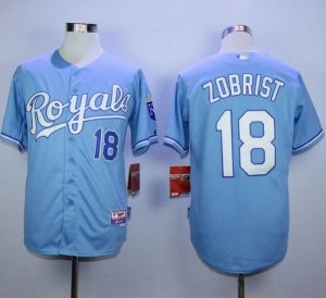 Kansas City Royals #18 Ben Zobrist Light Blue Alternate 1 Cool Base Stitched MLB Jersey