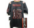 Nike jerseys san francisco 49ers #16 joe montana black[Elite lights out signature]