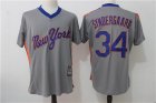 Mens Majestic New York Mets #34 Noah Syndergaard Gray Cool Base Cooperstown Collection Jersey