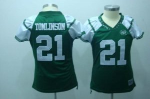 2010 women\'s new york jets #21 tomlinson green