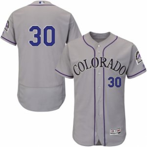 Men\'s Majestic Colorado Rockies #30 Jason Motte Grey Flexbase Authentic Collection MLB Jersey