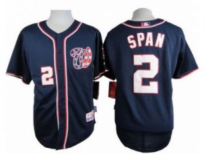 MLB Washington Nationals #2 Denard Span Navy Blue Cool Base jerseys