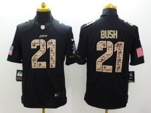 Nike Detroit Lions #21 Reggie Bush Black Salute to Service Jerseys(Limited)