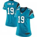 Women Nike Carolina Panthers #19 Ted Ginn Jr Black Team Color Stitched blue Jersey