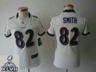 2013 Super Bowl XLVII Women NEW NFL baltimore ravens #82 smith white(new limited)