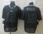 Nike New York Jets #12 Namath Black Jerseys(Lights Out Elite)