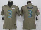 Nike Seahawks #3 Russell Wilson Olive Women Salute To Service Limited Jersey