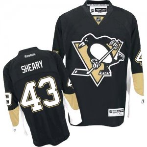 Mens Reebok Pittsburgh Penguins #43 Conor Sheary Premier Black Home NHL Jersey