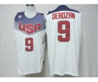 2014 FIBA Basketball World Cup USA jerseys #9 derozrn white