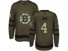 Youth Adidas Boston Bruins #4 Bobby Orr Green Salute to Service Stitched NHL Jersey