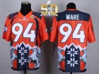 Nike Denver Broncos #94 DeMarcus Ware Orange Super Bowl 50 Men Stitched NFL Elite Noble Fashion Jersey