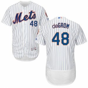 Men\'s Majestic New York Mets #48 Jacob deGrom White Flexbase Authentic Collection MLB Jersey