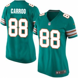 Women\'s Nike Miami Dolphins #88 Leonte Carroo Limited Aqua Green Alternate NFL Jersey