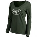 Womens New York Jets Pro Line Primary Team Logo Slim Fit Long Sleeve T-Shirt Green