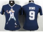 Nike Women Dallas Cowboys #9 Romo Blue Portrait Fashion Game Jersey