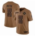 Mens Atlanta Falcons #8 Kyle Pitts Nike Brown 2023 Salute To Service Limited Jersey