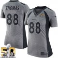 Women Nike Broncos #88 Demaryius Thomas Gray Super Bowl 50 Stitched NFL Gridiron Gray Jersey