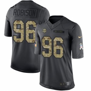 Mens Nike Minnesota Vikings #96 Brian Robison Limited Black 2016 Salute to Service NFL Jersey