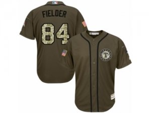 Youth Majestic Texas Rangers #84 Prince Fielder Replica Green Salute to Service MLB Jersey