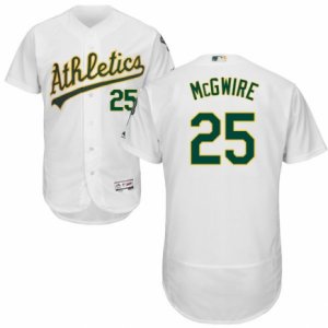 Men\'s Majestic Oakland Athletics #25 Mark McGwire White Flexbase Authentic Collection MLB Jersey