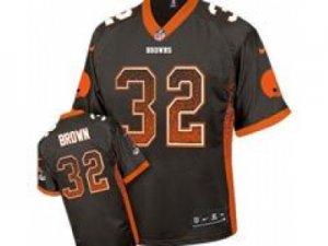 Nike Cleveland Browns #32 Jim Brown Brown Jerseys(Elite Drift Fashion)