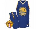 Mens Adidas Golden State Warriors #1 JaVale McGee Swingman Royal Blue Road 2017 The Finals Patch NBA Jersey
