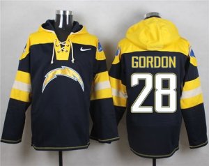 Nike San Diego Chargers #28 Melvin Gordon Navy Blue Player Pullover Hoodie