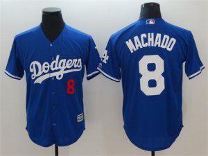 Dodgers #8 Manny Machado Royal Cool Base Jersey