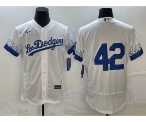 Men\'s Los Angeles Dodgers #42 Jackie Robinson White City Connect Flex Base Stitched Baseball Jersey