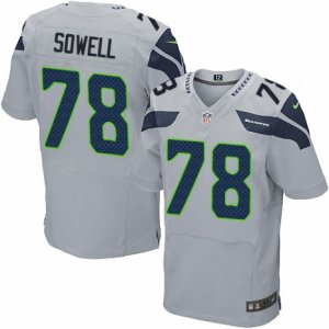 Men\'s Nike Seattle Seahawks #78 Bradley Sowell Elite Grey Alternate NFL Jersey