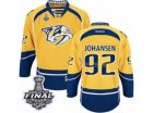Mens Reebok Nashville Predators #92 Ryan Johansen Premier Gold Home 2017 Stanley Cup Final NHL Jersey