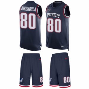 Mens Nike New England Patriots #80 Danny Amendola Limited Navy Blue Tank Top Suit NFL Jersey