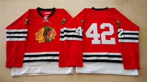 NHL Mitchell And Ness 1960-61 Chicago Blackhawks #42 Noname red Throwback jerseys