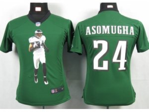 Nike Women philadelphia eagles #24 Asomugha green Portrait Fashion Game Jerseys