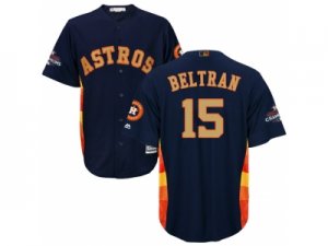 Men Houston Astros #15 Carlos Beltran Navy 2018 Gold Program Cool Base Stitched Baseball Jersey