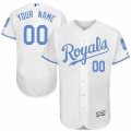 Mens Majestic Kansas City Royals Customized Authentic White 2016 Fathers Day Fashion Flex Base MLB Jersey