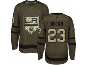 Youth Adidas Los Angeles Kings #23 Dustin Brown Green Salute to Service Stitched NHL Jersey