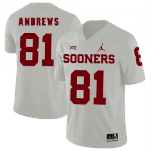 Oklahoma Sooners #81 Mark Andrews White College Football Jersey