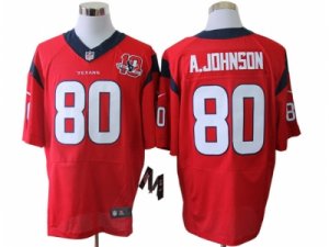 Nike NFL Houston Texans #80 Andre Johnson Red Jerseys W 10th Patch(Elite)