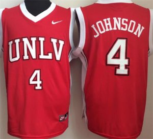 Unlv Rebels #4 Larry Johnson Red College Basketball Jersey