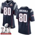 Mens Nike New England Patriots #80 Danny Amendola Elite Navy Blue Team Color Super Bowl LI 51 NFL Jersey