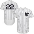 Men's Majestic New York Yankees #22 Jacoby Ellsbury White Navy Flexbase Authentic Collection MLB Jersey