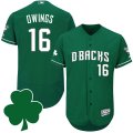 2016 Mens Arizona Diamondbacks #16 Chris Owings St. Patricks Day Green Celtic Flexbase Authentic Collection Jersey