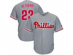 Youth Majestic Philadelphia Phillies #23 Aaron Altherr Authentic Grey Road Cool Base MLB Jersey