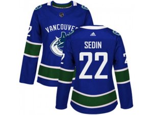 Women Adidas Vancouver Canucks #22 Daniel Sedin Blue Home Authentic Stitched NHL Jersey