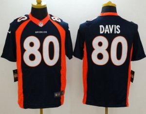 Nike Denver Broncos #80 Vernon Davis Navy Blue Jerseys(Limited)