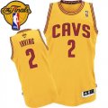 Youth Adidas Cleveland Cavaliers #2 Kyrie Irving Authentic Gold Alternate 2016 The Finals Patch NBA Jersey