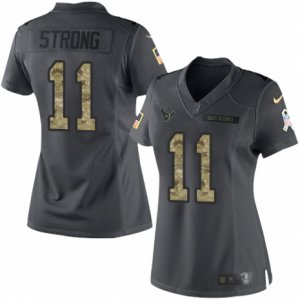 Women\'s Nike Houston Texans #11 Jaelen Strong Limited Black 2016 Salute to Service NFL Jersey