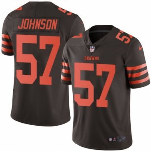 Men\'s Nike Cleveland Browns #57 Cam Johnson Elite Brown Rush NFL Jersey